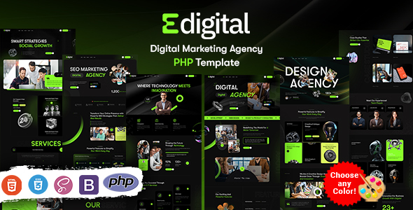 Edigital - Digital Marketing Agency PHP Template by KodeSolution