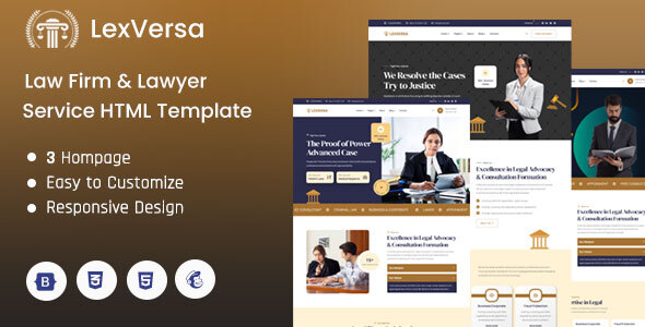 LexVersa - Law Firm & Lawyer Service HTML Template by Theme_Family