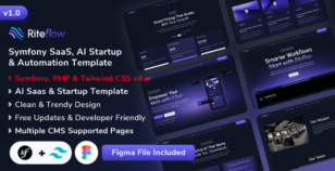 RiteFlow - Symfony AI Startup, SaaS & Automation Tech Business Template by ShreeThemes