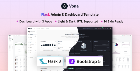 Vona - Flask 3 Admin & Dashboard Template by coderthemes
