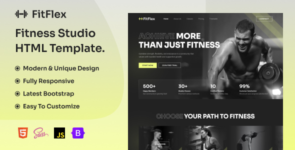 FitFlex - Fitness Studio HTML Template by laralink