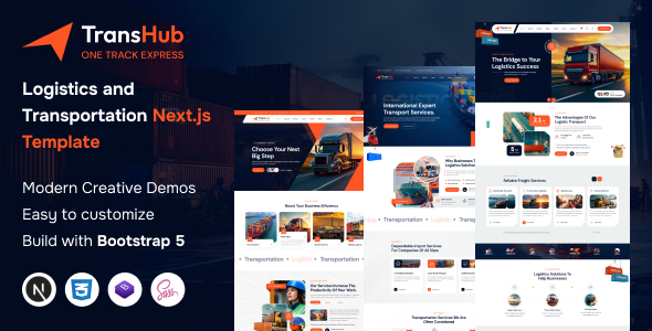 TransHub - Transport & Logistics React Next.js Template by theme-village