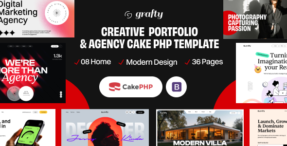 Grafty - Creative Agency & Portfolio CakePHP Template by CreativeGigs