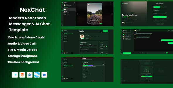 NexChat - Modern React Web Messenger & AI Chat Template by paicode