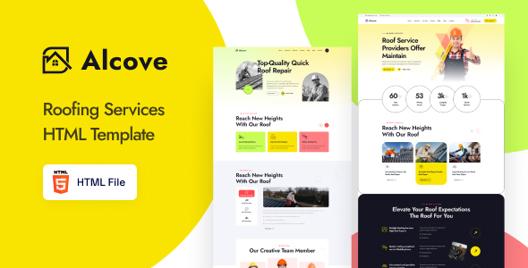Alcove - Roofing Services Company HTML Template by ElegantPixels