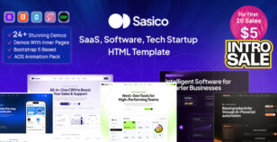 Sasico - SaaS Software & Tech Startup HTML Template by ib-themes