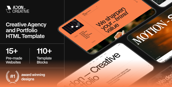 Adon - Creative Agency Portfolio HTML Template by ravextheme