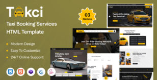 Takci - Taxi Booking Service HTML Template by themehour