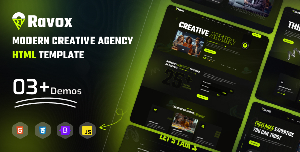Ravox - Modern Creative Agency HTML Template by Queen_Tex