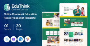 EduThink | Online Courses & Education React TypeScript Template by layoutdrop