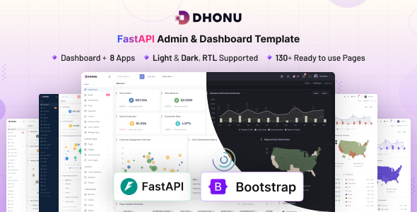 Dhonu - Bootstrap 5 & FastAPI Admin & Dashboard Template by coderthemes