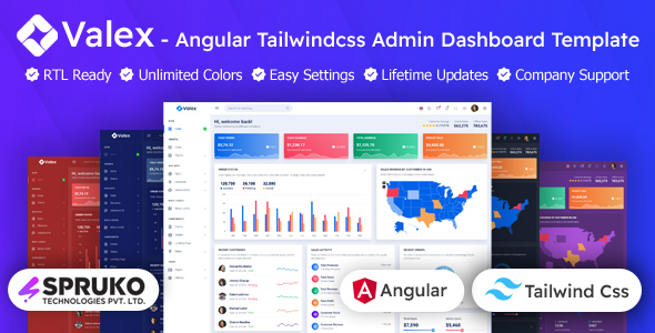 Valex - Tailwind CSS Angular Admin Dashboard Template by SPRUKO