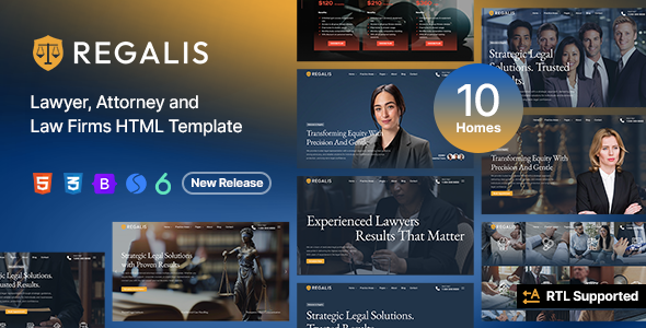 Regalis - Lawyer, Attorney and Law Firms HTML Template by designesia