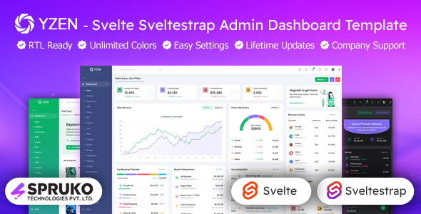 Yzen - Svelte Typescript Admin Dashboard Template by SPRUKO