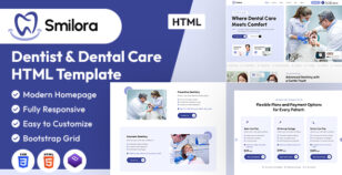 Smilora - Dentist & Dental Care HTML Template by designingmedia