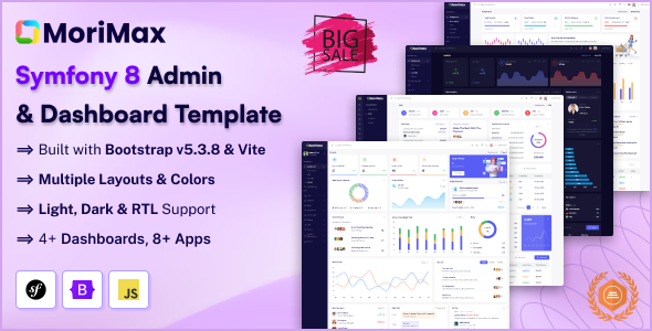 Morimax- Symfony 8 Admin & Dashboard Template by SRBThemes