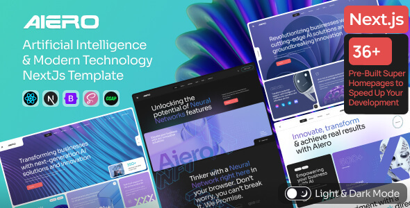 Aiero | AI Agency & Technology NextJs Template by ib-themes