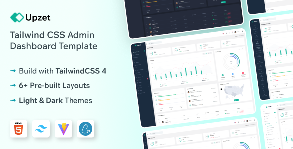 Upzet - Tailwind CSS Admin & Dashboard Template by themesdesign