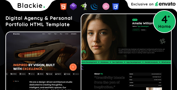 Blackie - Digital Agency & Personal Portfolio HTML Template by ashishmaraviya