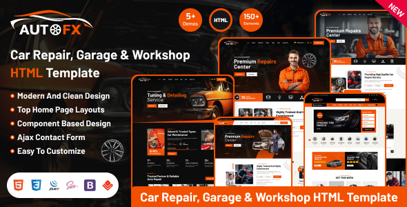 AutoFx – Car Repair & Auto Service HTML Template by vecuro_themes