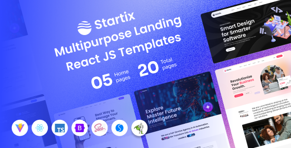 Startix - Multipurpose SaaS Landing React JS Template by theme_ocean