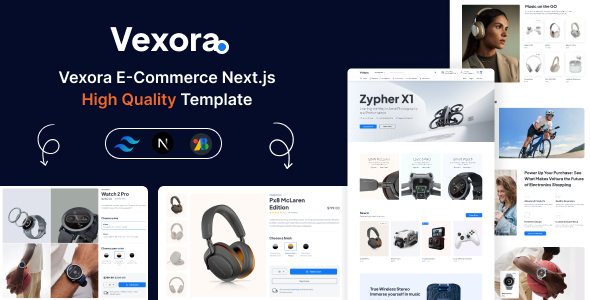 Vexora eCommerce - Electronics, Tech Gadgets Store Next.js Tailwind Template by themeperch