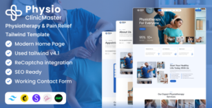 ClinicMaster - Physiotherapy & Chiropractic Tailwind CSS Template by DexignZone