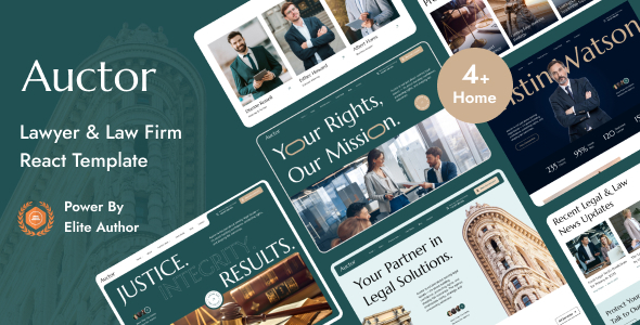Auctor – Lawyer & Attorney React Template by wpoceans