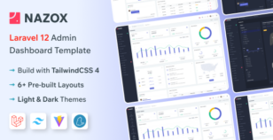 Nazox - Laravel & Tailwind Admin Dashboard Template by themesdesign