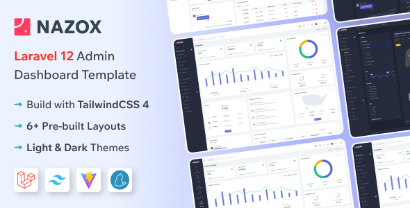 Nazox - Laravel & Tailwind Admin Dashboard Template by themesdesign