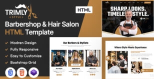 Trimly - Barbershop & Hair Salon HTML Template by designingmedia