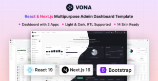 Vona - React & Next.js Multipurpose Admin Dashboard Template by coderthemes