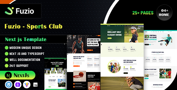 Fuzio – Sports Club Modern Next.js Template by codearchives