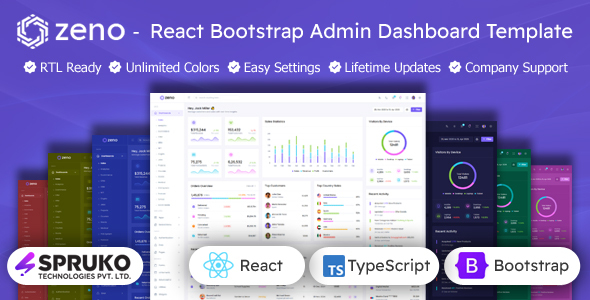 Zeno - React  TypeScript Bootstrap Admin Template by SPRUKO