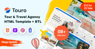Touro - Travel & Tour Booking Agency Laravel Template by webnextpro