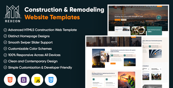 RexCon- Construction HTML BootstrapTemplate by StudioUX