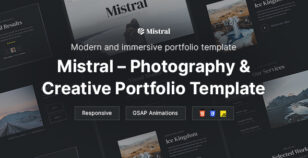 Mistral - Photography & Creative Portfolio Template by Starcade