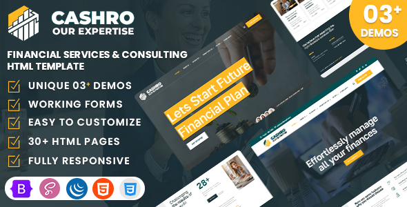 Cashro - Financial Services & Consulting HTML Template by WebsiteLayout