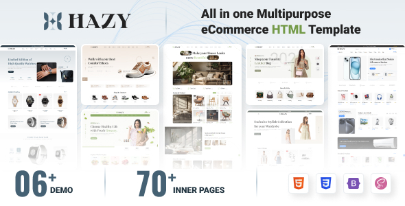 Hazy - Multipurpose eCommerce HTML Template by PixelStrap