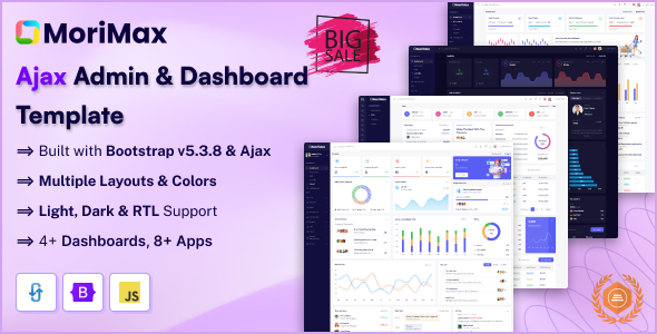 Morimax - Ajax Admin & Dashboard Template by SRBThemes