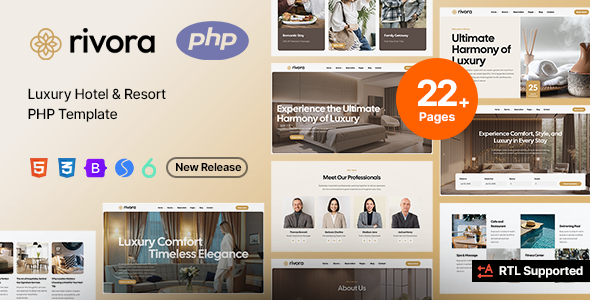 Rivora - Hotel Booking PHP Template + RTL Support by designesia