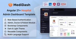 MediDash - Angular 21+ Hospital Admin Dashboar Template by logicswave