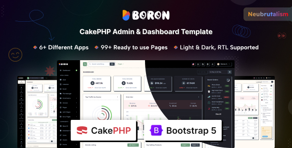 Boron - CakePHP Admin & Dashboard Template by coderthemes