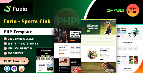 Fuzio - Sports Club PHP Template by codearchives