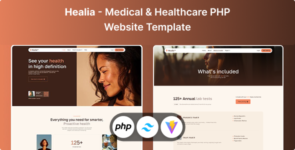 Healia - Medical & Healthcare PHP & Tailwind CSS Website Template by Unifato