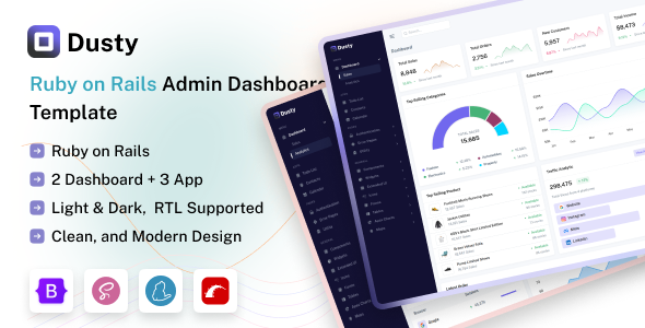 Dusty - Ruby on Rails Admin & Dashboard Template by Zoyo-Themes