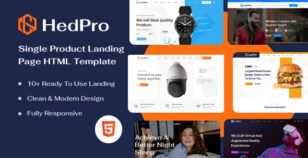 Hedpro - Single Product Landing Page HTML Template by laralink