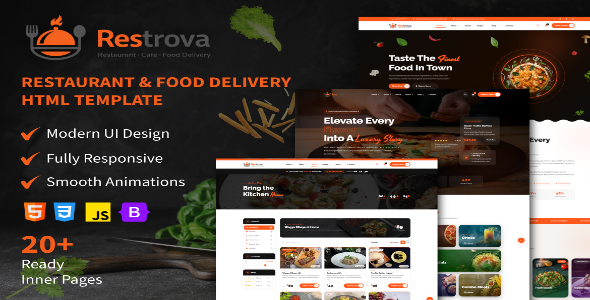 Restrova - Restaurant & Food Delivery HTML Template by aksharwebtech