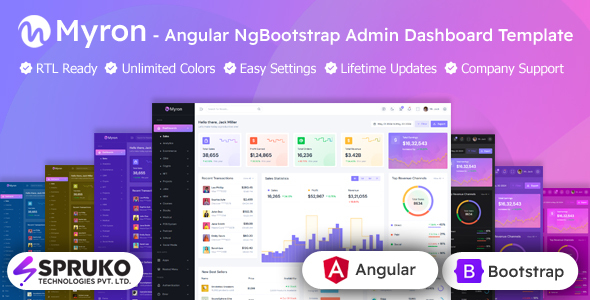 Myron - Angular NgBootstrap Admin Panel Template by SPRUKO
