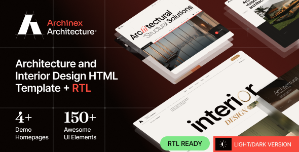 Archinex - Modern Architecture & Interior Design HTML Template by theme_sonic